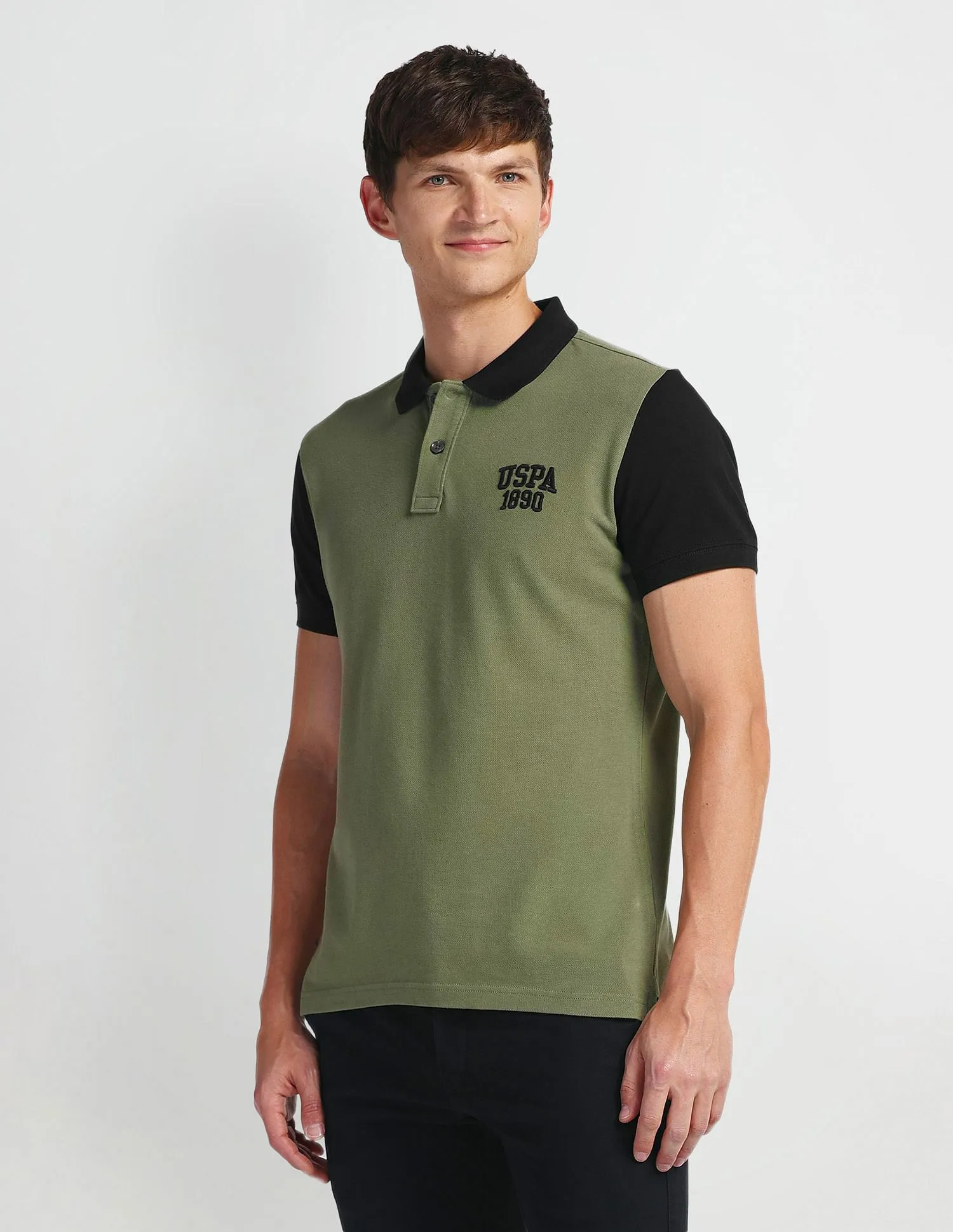 U.S. Polo Assn. Denim Co. Muscle Fit Colour Block Polo Shirt