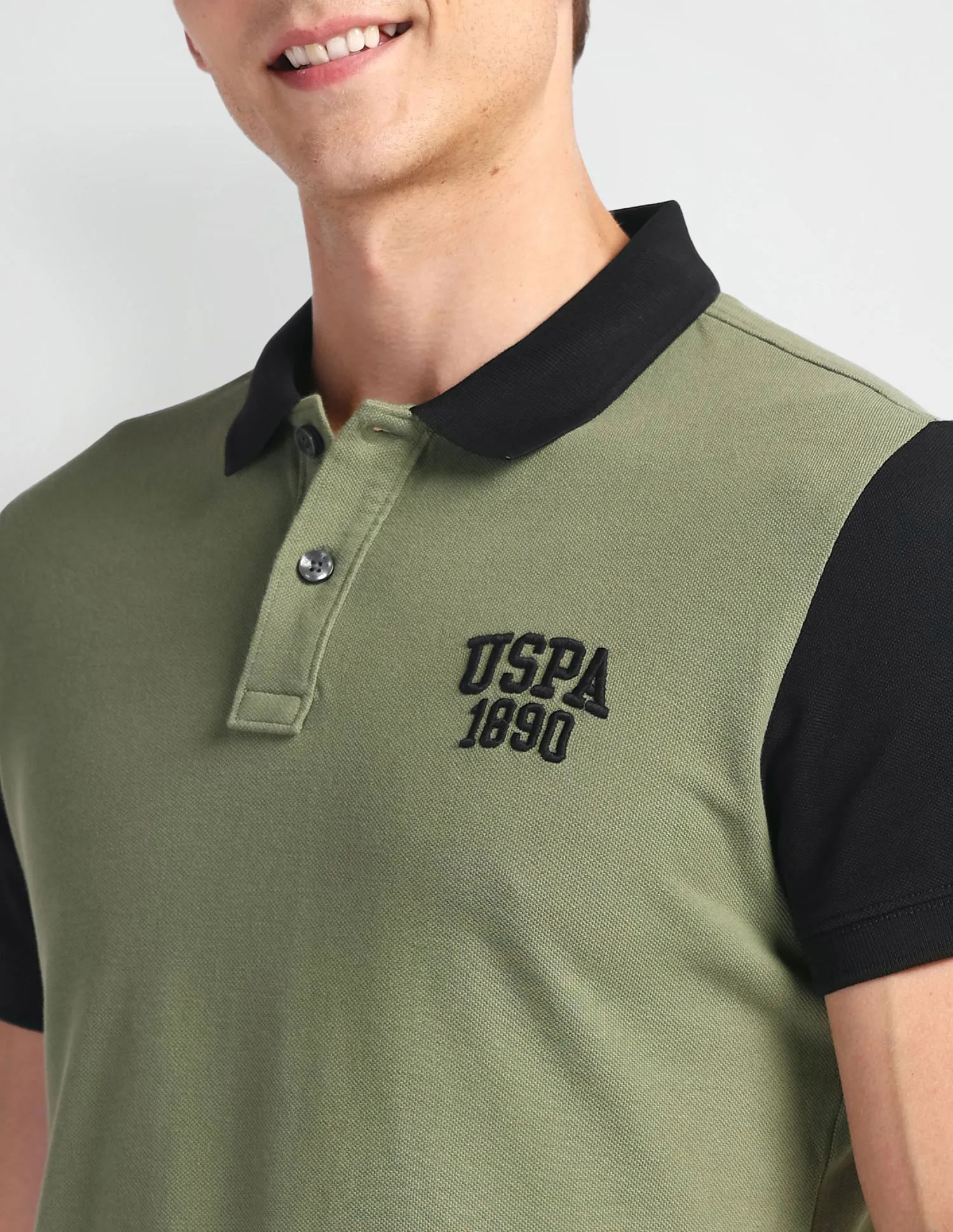 U.S. Polo Assn. Denim Co. Muscle Fit Colour Block Polo Shirt