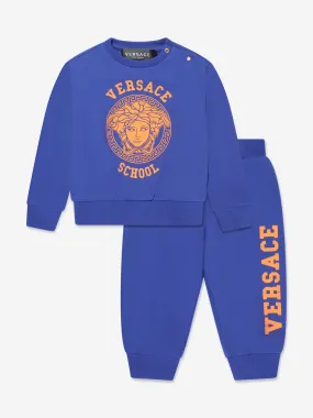 Versace Baby Boys Logo Tracksuit in Blue