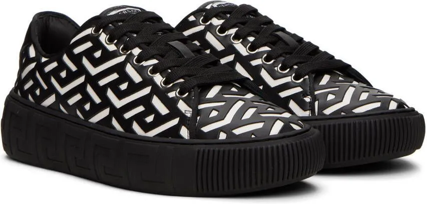 Versace Black & White Greca Sneakers