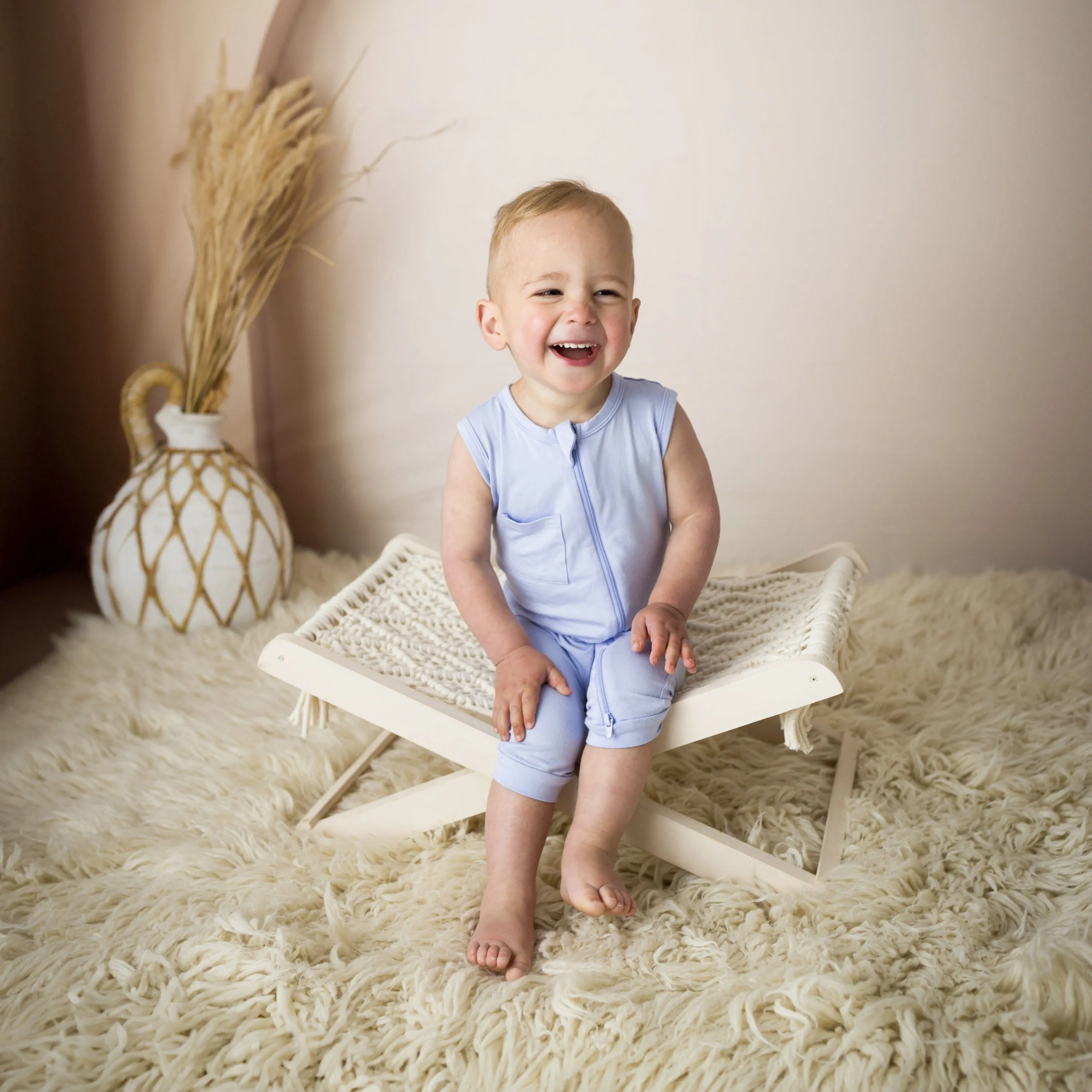 Zippered Sleeveless Romper in Lilac